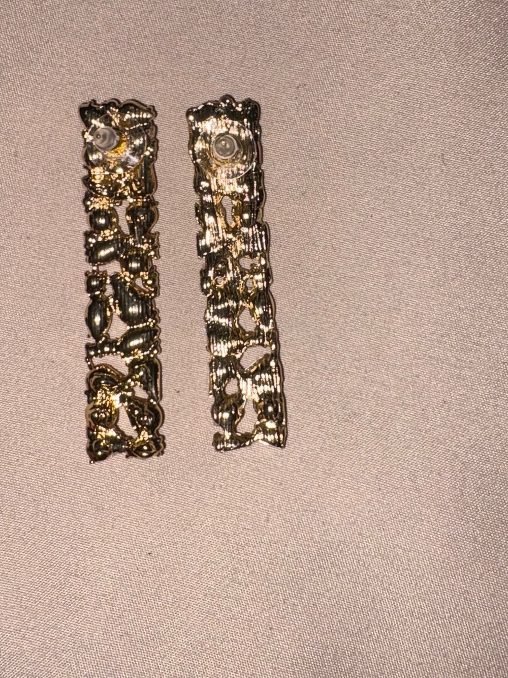 Flyonce Multicolor Rhinestone Rectangle Dangle Earrings NIB - Picture 3 of 7